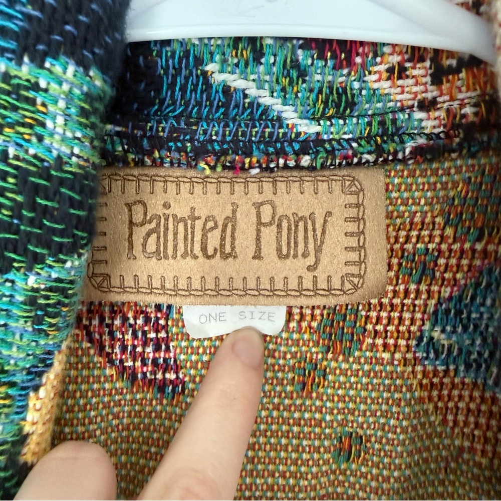 Vintage Pony Woven Tropical Fish Ocean Tapestry Jacket - Picture 6 of 9